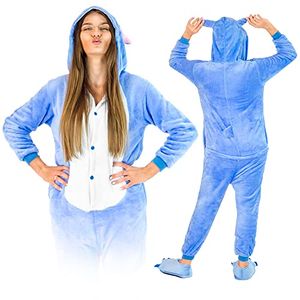Jumpsuit Onesie für Damen und Herren - Sanft Kuschelig Uni Pyjama - Warme Schlafanzug - Karneval Kostüm - Karnevalskostüm- Größe 168-178 cm (L) - Außerirdischer
