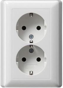 Gira 078003 Doppelsteckdose mit Vollplatte Standard 55/Event reinweiß/glänzend