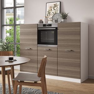 Kuchynský blok Livinity® R-Line, 180 cm bez pracovnej dosky, ušľachtilá sivá/biela