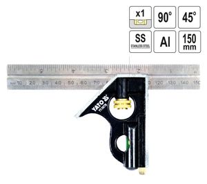 Kombinationswinkel Multifunktionswinkel 150mm Winkelmesser mit Anschlagwinkel Gegenläufige Skala Präzisionswinkel