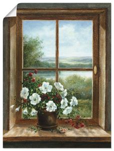 A. Heins: Blumen am Fenster, Produkt:Poster, Größe (HxB):80x60 cm / Poster