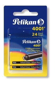 24 Pelikan Tintenpatronen 4001® / Füllerpatronen / Farbe: brilliant schwarz