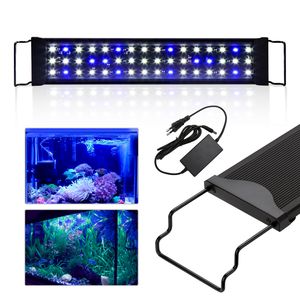 VINGO LED Aquarium Beleuchtung Aufsetzleuchte Aufsetzleuchte Lampe Weiss+Blau 50-80cm