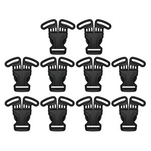 10 Steckverschluss 3-Punkt-Sicherheitsgurt schwarz Verschluss Gurtschließe Steckschließe, Größe:25 mm | 68 x 71 x 12 mm, Farbe:schwarz