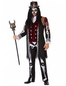 Voodoo-Kostüm für Herren Halloween-Kostüm für Herren schwarz-weiss
