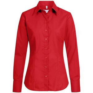 Greiff Corporate Wear BASIC Damen Business-Bluse Langarm Kentkragen Regular Fit Baumwollmix OEKO TEX® pflegeleicht Rot 42