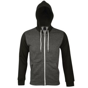 SOLS Silver unisex bunda s kapucí / mikina s kapucí na zip PC342 (velká) (antracitově kropenatá)