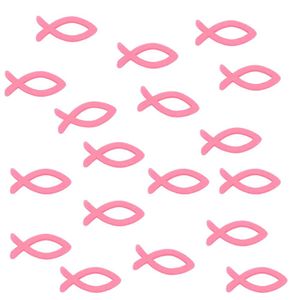 Oblique Unique 18 Holz Fische Streudeko Taufe Kommunion Konfirmation - Echtholz rosa