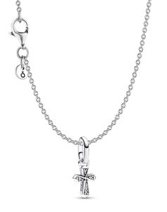 Pandora 68324 Damski naszyjnik Sparkling cross srebrny, 45 cm