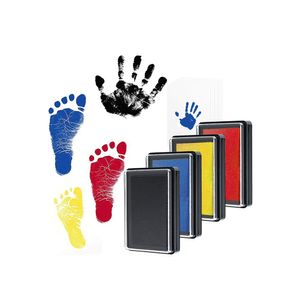 Baby Fuß- oder Hand-Abdruckset Set,Baby Stempelkissen in Vier Farben Baby Handabdruck und Fußabdruck wiederverwendbare