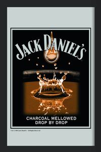 Jack Daniels Tropfen Version 2 - 20x30 bedruckter Spiegel im Kunststoff Rahmen