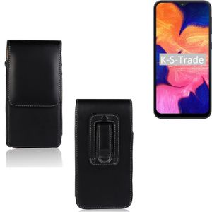 K-S-Trade Gürteltasche für Samsung Galaxy A10 Schutz Hülle Handy Hülle mit Magnetverschluss Holster in schwarz