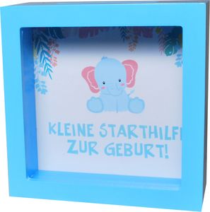 Udo Schmidt Spardose Geburt / Elefant / blau Sparschwein Sparkasse Geburtstag Baby Kinder Junge
