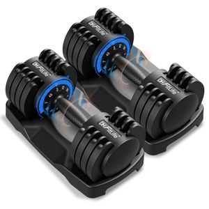 DH Fitlife Verstellbare Hanteln 12kg x 2, Platzsparende Kurzhanteln mit 5 Gewichtsstufen (2-12kg), 2er Set für Fitness und Körpertraining