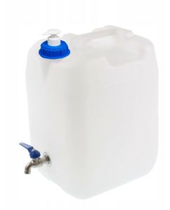 TRADIS Wasserbehälter 20 l + Seifenspender 150 ml Hahn Trinkwasserkanister Kanister Wasserkanister