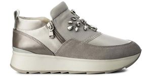 GEOX Damen GENDRY grau Leder Halbschuhe mit Rutsche 35