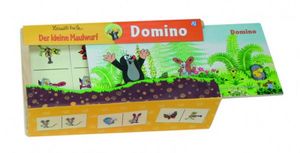 Detoa Domino Krtek dřevo společenská hra 28 dílků v dřevěné krabičce 18x11x5cm