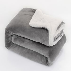 Darmowade-Decke Grau Kuscheldecken, Extra Dicke Warm Sofadecke Couchdecke in zweiseitig, Super Flausch Fleecedecke als Sofaüberwurf oder Wohnzimmerdecke 160x130cm