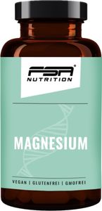 Magnesium Kapseln im Glas mit Bisglycinat und Citrate Buffered, 300 mg elementares Magnesium pro Tagesdosis, 120 vegane Kapseln - FSA Nutrition