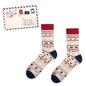 ZOOKSY Weihnachten Socken für Damen und Herren, LETTER BOX Weihnachtssocken mit Brief-Motiv, 36-40