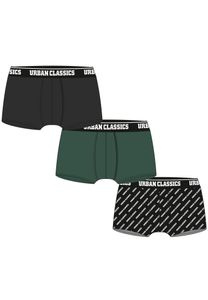 Urban Classics Herren Boxershorts Boxerky 3-Pack TB3708 Darkgreen/Black/Branded Aop 5XL