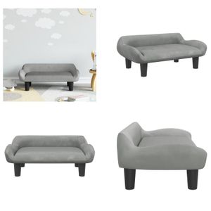 vidaXL Kindersofa Hellgrau 70x40x24 cm Samt - Kindersofa - Kindersofas - Minisofa - Spielzimmersofa