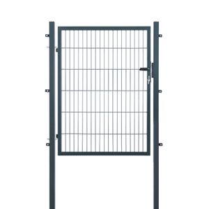 Arvotec Gartentor BxH 120x120 cm mit Schließzylinder und Zaunanschluss Anthrazit Gitterzauntor Stabmattentor Einzeltor Doppelstabmattentor Gartentür