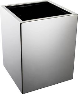 VIVANNO Blumentopf Edelstahl ACENTO CUBICO Würfel, Silber poliert - 16x16x20 cm