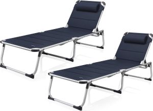 Klappbare Alu Dreibeinliegen extra breit - Balkonliege Gartenliege Campingliege
