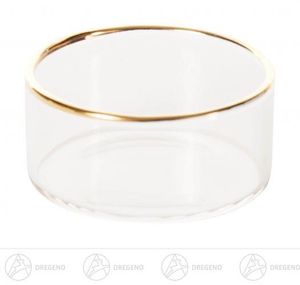 Ersatzteile & Bastelbedarf Teelichthalter Glas mit Goldrand  Breite x Höhe x Tiefe 4,5 cmx2,1 cmx4,5 cm NEU