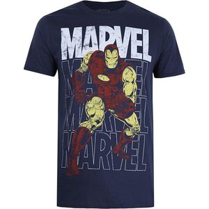 Marvel Comics - T-Shirt für Herren TV871 (XXL) (Marineblau/Weiß/Gelb)
