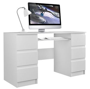 ADGO® Computertisch 130x76x51 cm Keyboardständer Bürotisch Stauraum Büro Arbeitszimmer Zimmer