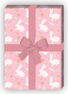 Häschen Geschenkpapier mit Herz für Geburtstage, Geburt, Ostern, hellblau - G11872, 32 x 48cm