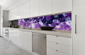 Küchenrückwand Folie selbstklebend AMETHYST 350 x 60 cm - Klebefolie - Dekofolie - Spritzschutz für Küche -