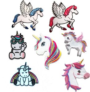 Einhorn Set 7 Stück Tier - Aufnäher, Bügelbild, Aufbügler, Applikationen, Patches, Flicken, Zum Aufbügeln