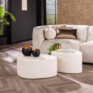 Hoyz-Kollektion – Couchtisch Stone – Marmor-Verbundwerkstoff – 2er-Set