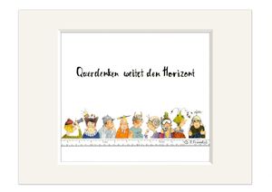 Bild | Querdenken weitet den Horizont | Passepartout Kunstdruck Wandbild | 30 cm | Künstlerin: Barbara Freundlieb