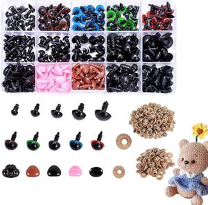 462 PCS Sicherheitsaugen und Sicherheitsnasen mit Unterlegscheiben, Verschiedene Größen 6-14mm Sicherheitsaugen für Amigurumi, Häkeltiere und Teddybärherstellung