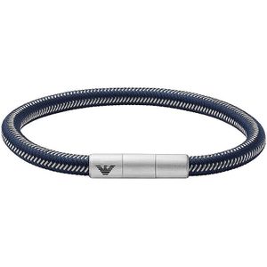 Emporio Armani EGS2990040 Herren Armband Edelstahl Silber blau 22 cm