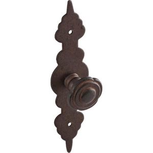 Schörghofer & Frehe Möbelknopf Karo ø 27mm - Knauf für Schrank mit Schild rostig 28x120mm - antiker Griff für Möbel, Eisen antik
