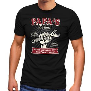 Herren T-Shirt Papa's / Opa's Service 24 Stunden geöffnet Geschenke zum Vatertag Spruch lustig Moonworks® Papa schwarz XXL