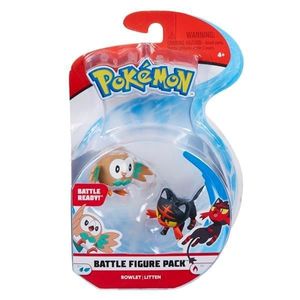 Figurka akcji Rowlet i Litten z zestawu bitewnego Pokémonów Jazwares