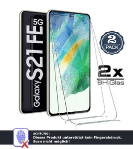 2x Samsung Galaxy S21 FE 5G - Panzerglas Vollkleber Panzerfolie Schutzglasfolie Displayschutzglas Echt Glas Schutz Folie Display Glasfolie 9H 2 Stück