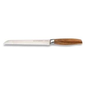 Echtwerk Classic Edition Brotmesser, Brot Messer, Kochmesser, Küchenmesser, Stahl / Kunststoff, Silber / Braun, 20 cm, EW-SM-0335