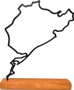 Model F1 Nordschleife Nürburgring, statuetka toru Formuły 1, pomysł na prezent dla fana Formuły 1 na drewnianej podstawie, dekoracja pokoju dla fanów F1