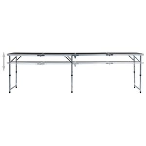 vidaXL Klappbarer Campingtisch Grau Aluminium 240 x 60 cm