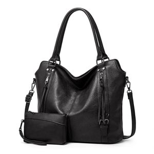 Mofut Handtasche Damen Schultertasche Groß Shopper Synthetisches-Lederhandtasche, Handtaschen Umhängetasche Geldbörse Damen Taschen 2-Tlg