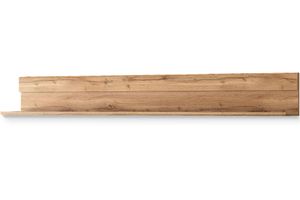 Konsimo Hängendes Regal Holztextur zeitloses Design "SKELO", Sandbraun, laminierte Möbelplatte, Modern, 153x20x20,5 cm