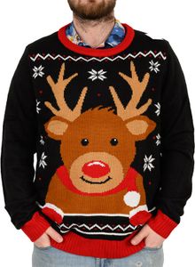 Vánoční svetr pánský CHRISTMAS REINDEER černý - různé velikosti Velikost: XXL