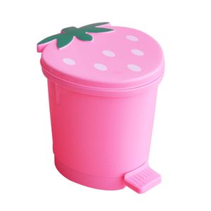 Müll kann große Kapazität mit großer Gewicht Kapazität exquisite Form bequeme Haltbarkeit dekorativen Kunststoff-Erdbeer-Stil-Abfallkorb Müllbehälter Haushaltsvorräte-Rosa ,Größen:XS